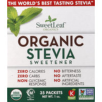 SweetLeaf Stevia Sweetener, Organic, 35 Each