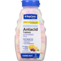 TopCare Antacid, Extra Strength, 750 mg, Tablets, Assorted Fruit Flavors, 96 Each