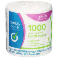 Simply Done Bath Tissue, 1 Ply, 1 Each