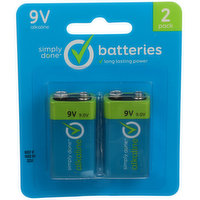 Simply Done 9V Alkaline Batteries, 1 Each