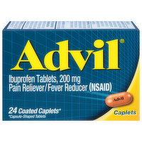 Advil Ibuprofen, 200 mg, Coated Caplets, 24 Each