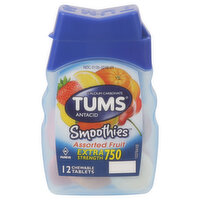 Tums Antacid, Assorted Fruit, Extra Strength 750, Tablets, 12 Each