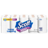 Scott Bathroom Tissue, Unscented, One-Ply, 20 Each