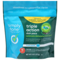 Simply Done Dishwasher Detergent, Automatic, Triple Action, Fresh Scent, Dish Pacs, 18 Each