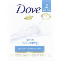 Dove Beauty Bar, Gentle Exfoliating, 2 Each