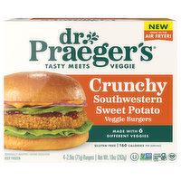 Dr. Praeger's Veggie Burgers, Crunchy, Southwestern Sweet Potato, 4 Each