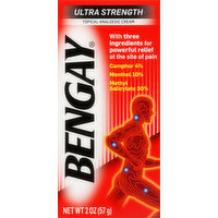 Bengay Analgesic Cream, Topical, Ultra Strength, 2 Ounce