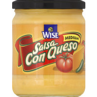 WISE Salsa Con Queso, Medium, 15 Ounce