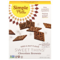 Simple Mills Sweet Thins, Seed & Nut Flour, Chocolate Brownie, 4.25 Ounce