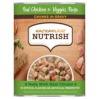 Rachael Ray Nutrish Food for Dogs, Natural, Real Chicken & Veggies Recipe, Chunks in Gravy, Adult, 13 Ounce