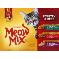 Meow Mix Cat Food, Poultry & Beef, Variety Pack, 12 Each