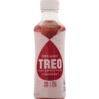 Treo Fruit & Birch Water, Organic, Strawberry, 16 Ounce