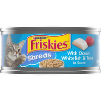 Friskies Wet Cat Food, Shreds With Ocean Whitefish & Tuna in Sauce, 5.5 Ounce