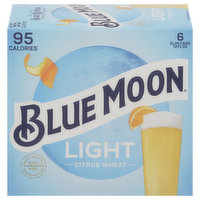 Blue Moon Beer, Citrus Wheat, Light, 6 Each