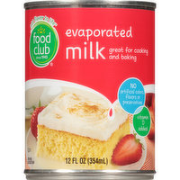 Food Club Evaporated Milk, 12 Fluid ounce