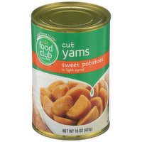 Food Club Cut Yams Sweet Potatoes In Light Syrup, 15 Ounce