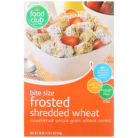 Food Club Frosted Shredded Wheat Bite Size Sweetened Whole Grain Wheat Cereal, 18 Ounce