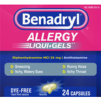 Benadryl Allergy, Liqui-Gels, Capsules, 24 Each