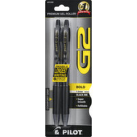 Pilot Gel Pens, Black Ink, Bold, 1.0 mm, 2 Each