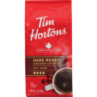 Tim Hortons Coffee, Ground, Dark Roast, 12 Ounce