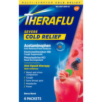 Theraflu Severe Cold Relief, Multi-Symptom, Daytime, Berry Burst, 6 Each