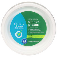 Simply Done Dinner Plates, Compostable, 10.25 Inch, 32 Each