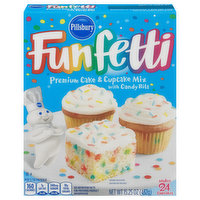 Pillsbury Cake & Cupcake Mix, Premium, with Candy Bits, 15.25 Ounce