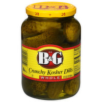 B&G Kosher Dills, Crunchy, Whole, 32 Fluid ounce