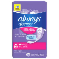 Always Discreet Liners, 2 Very Light, 48 Each