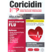 Coricidin Multi-Symptom Flu, Maximum Strength, Tablets, 24 Each