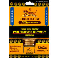 Tiger Balm Pain Relieving Ointment, Ultra Strength, Sports Rub, 0.63 Ounce