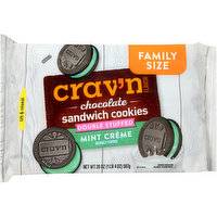 Crav'n Flavor Mint Creme Double Stuffed Chocolate Sandwich Cookies, 20 Ounce