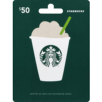 Starbucks Gift Card, $50, 1 Each