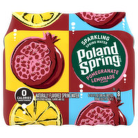 Poland Spring Spring Water, Sparkling, Pomegranate Lemonade Flavor, 8 Each