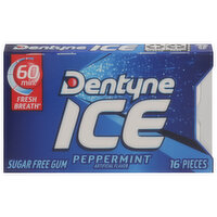 Dentyne Gum, Sugar Free, Peppermint, 16 Each