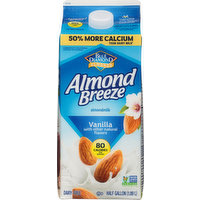 Blue Diamond Almondmilk, Dairy-Free, Vanilla, 0.5 Gallon
