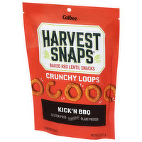 Harvest Snaps Red Lentil Snacks, Baked, Kick'n BBQ, Crunchy Loops