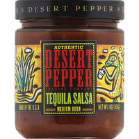 Desert Pepper Salsa, Tequila, Medium Burn, 16 Ounce