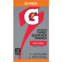 Gatorade Thirst Quencher Powder, Fruit Punch, 10-Pack, 10 Each