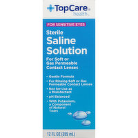 TopCare Saline Solution, Sterile, 12 Fluid ounce
