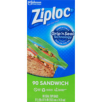 Ziploc Seal Top Bags, Sandwich, 90 Each