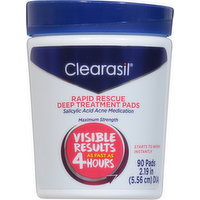 Clearasil Rapid Rescue Deep Treatment Pads, Maximum Strength, 90 Each