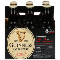 Guinness Beer, Extra Stout, 6 Each