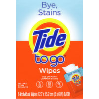 Tide Instant Stain Remover, Wipes, 6 Each