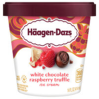 Haagen-Dazs Ice Cream, White Chocolate Raspberry Truffle, 14 Fluid ounce