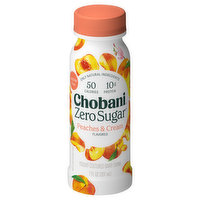 Chobani Dairy Drink, Zero Sugar, Peaches & Cream, Yogurt-Cultured, 7 Fluid ounce