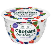 Chobani Yogurt, Greek, Nonfat, Zero Sugar, Mixed Berry Flavor, 5.3 Ounce