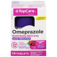 TopCare Omeprazole, 20 mg, Tablets, Wildberry Mint, 14 Each