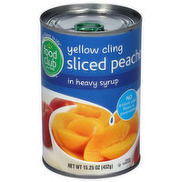 Food Club Peaches, Sliced, Yellow Cling, 15.25 Ounce