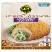 Barber Foods Chicken Breasts, Breaded, Raw Stuffed, Asparagus & Cheese, 2 Each